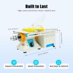 MOQNISE Mini Table Saw 110V 750W Gem Polishing Grinding Machine DIY Lapidary Saw for Cutting Rocks, 1000-10000RPM Speed Adjustable Benchtop Gem Cutting Machine with 6 Inch Blade