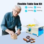 MOQNISE Mini Table Saw 110V 750W Gem Polishing Grinding Machine DIY Lapidary Saw for Cutting Rocks, 1000-10000RPM Speed Adjustable Benchtop Gem Cutting Machine with 6 Inch Blade