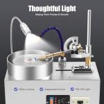 Gem Faceting Machine, 0-2800RPM with Pump Lapidary Ddigital Jewelry Polisher Jewelry Jade Rock Angle Polisher Grinder 180W (Silver)