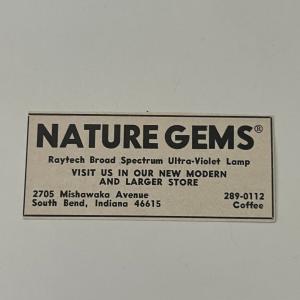 Nature Gems Raytech Broad Spectrum Ultra-Violet Lamp South Bend 1968 Ad SAH8-S40