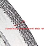 JINGLING 12" inch Diamond Lapidary Blades Gem Trim Saw Notched Rim 1.6mm