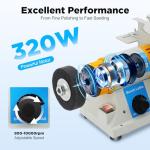 Jewelry Lapidary Saw for Cutting Rocks, Mini Table Saws Grinder Polishing Machine 0-10000r/min with Flexible Shaft (Mini Table Lapidary Saw)