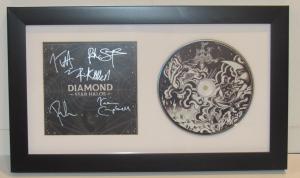 DEF LEPPARD Framed DIAMOND STAR HALOS Hand Signed Autographed CD JSA COA
