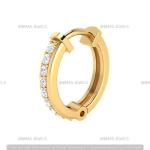 14K Yellow Gold 0.07 CT Natural Diamond Nose Ring For Womens Beautiful Jewelry