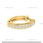 14K Yellow Gold 0.07 CT Natural Diamond Nose Ring For Womens Beautiful Jewelry
