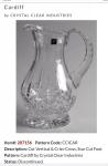Crystal Clear Industries Pitcher Cardiff Diamond Pattern Star Bottom 5.75”