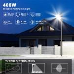 400W LED Parking Lot Light 60000LM DLC Listed Industrial Grade Shoebox Pole Lamp