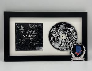 DEF LEPPARD SIGNED DIAMOND STAR HALOS FRAMED CD DISPLAY B BECKETT BAS LOA