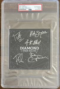 DEF LEPPARD SIGNED DIAMOND STAR HALOS AUTOGRAPHED ALBUM ART CARD PSA DNA COA