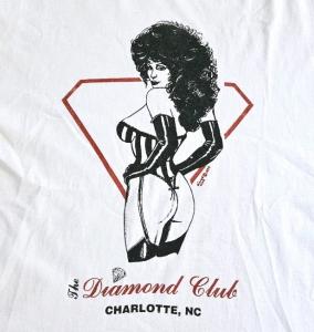 Vintage 90s Diamond Club Charlotte NC Strip Club T Shirt Single Stitch XL