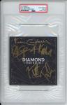 DEF LEPPARD SIGNED DIAMOND STAR HALOS AUTOGRAPHED ALBUM COVER CARD PSA DNA COA