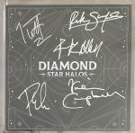 DEF LEPPARD SIGNED DIAMOND STAR HALOS AUTOGRAPHED ALBUM ART CARD PSA DNA COA
