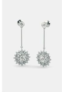3Ct Moissanite Round  Diamond Smart Star Dangle Earrings 14k White Gold Plated 