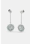3Ct Moissanite Round  Diamond Smart Star Dangle Earrings 14k White Gold Plated 
