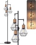 Dimmable Industrial Floor Lamp, Farmhouse Standing Lamp for Living Room, Diamond