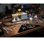 Professional Benchtop Polisher & Grinder, 0-10,000 RPM Adjustable for Jewelry, Rock Polishing, Gem Cutting, Metalcraft, and DIY Mini Table Saw Tasks