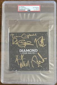 DEF LEPPARD SIGNED DIAMOND STAR HALOS AUTOGRAPHED ALBUM ART CARD PSA DNA COA