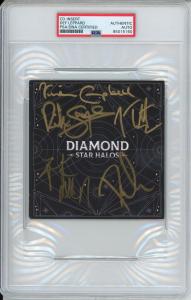 DEF LEPPARD SIGNED DIAMOND STAR HALOS AUTOGRAPHED ALBUM ART CARD PSA DNA COA