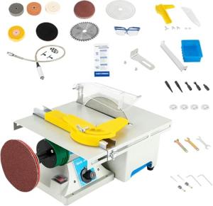 Gagalayong Table Saw, Gem Jade Grinder Polisher for Cutting Rocks, Rock Cutting Saw with Blade, Adjustable Speed Cutting Machine 800-10000rpm, Lapidary Saw for Cutting Grinding Engraving Polishing