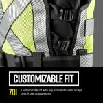 Diamondback Hi-Viz 701 Blaze Orange Tool Vest - Safety Tool Vest for Carpenters, Roofers & Electricians (X-Small/Small)