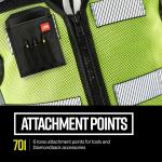 Diamondback Hi-Viz 701 Blaze Orange Tool Vest - Safety Tool Vest for Carpenters, Roofers & Electricians (X-Small/Small)