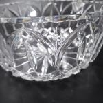 Clear Crystal Astor Crystal Bowl Cut Arches & Diamonds w Notched Rim & Star Base