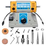 TM-2 Versatile Jewelry Polisher, Adjustable Speed Bench Buffer Grinder Polishing Buffing Machine with Accessory for Jewelry Metal Wood Dental Rock Jade DIY, 350W 110V