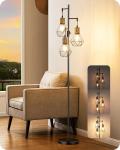 Dimmable Industrial Floor Lamp, Farmhouse Standing Lamp for Living Room, Diamond