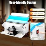 Jewelry Bench Polisher, 500W 110V 1/2 HP Benchtop Polishing Buffing Machine Adjustable Variable Speed Polishing Buffing Machine Buffer Grinder Dust Collector with Light for Polishing Aluminum, Chrome