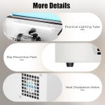 Jewelry Bench Polisher, 500W 110V 1/2 HP Benchtop Polishing Buffing Machine Adjustable Variable Speed Polishing Buffing Machine Buffer Grinder Dust Collector with Light for Polishing Aluminum, Chrome