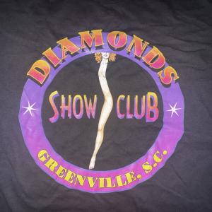 Vintage Diamond Show Club Greenville SC T-Shirt Black Adult Large 1990s RARE