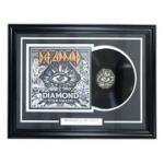 Joe Elliott Phil Collen Sign Frame Def Leppard '22 Diamond Star Halos Record JSA