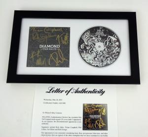 Def Leppard Full Band Signed Autograph Diamond Star Halos CD Framed PSA/DNA COA