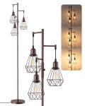 EDISHINE Farmhouse Floor Lamp, 70IN Dimmable, Industrial Style w/ Diamond Shade