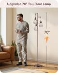 EDISHINE Farmhouse Floor Lamp, 70IN Dimmable, Industrial Style w/ Diamond Shade