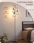EDISHINE Farmhouse Floor Lamp, 70IN Dimmable, Industrial Style w/ Diamond Shade
