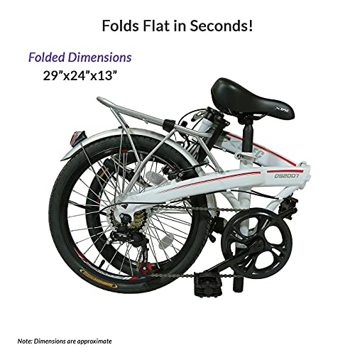 Xspec 20" 7 Speed Folding City Bike - White