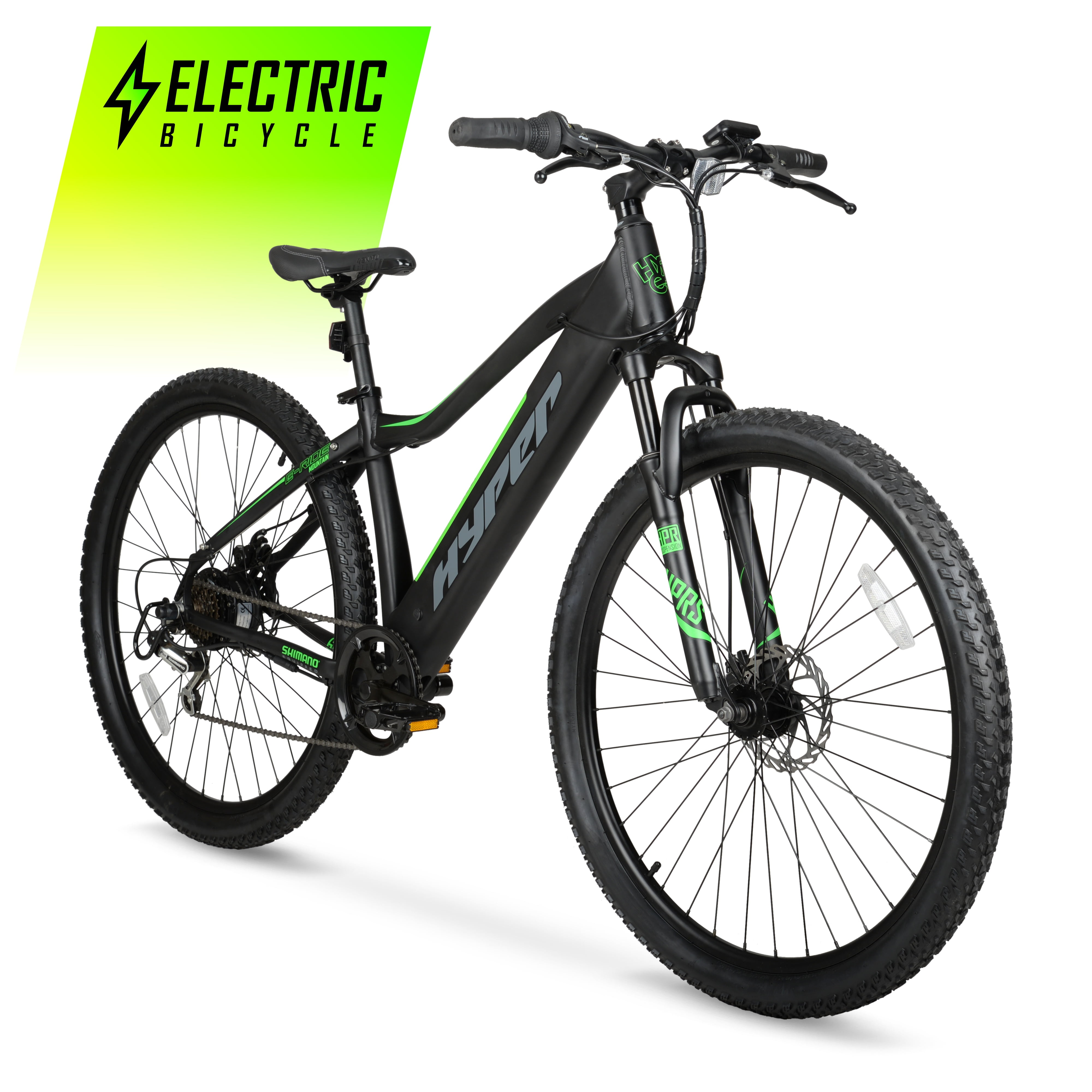 Hyper Electric Mountain Bike, 29 In. Wheels, Black