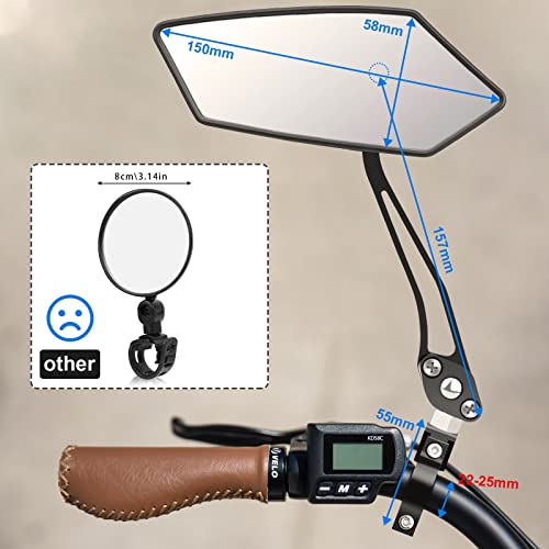 Diyife Bike Mirror 2 PCS, HD Wide Angle Mirror