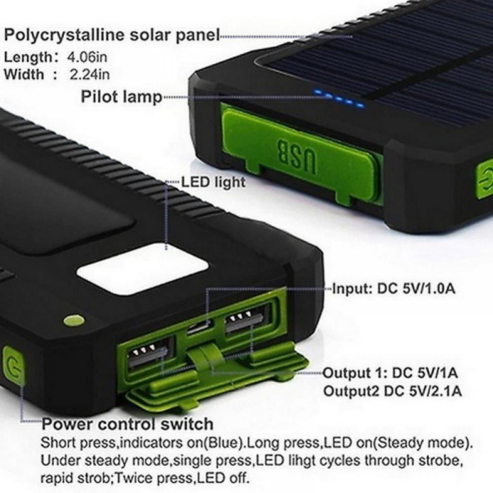 Waterproof Solar Power Bank for Phones: 50000mah Dual-USB