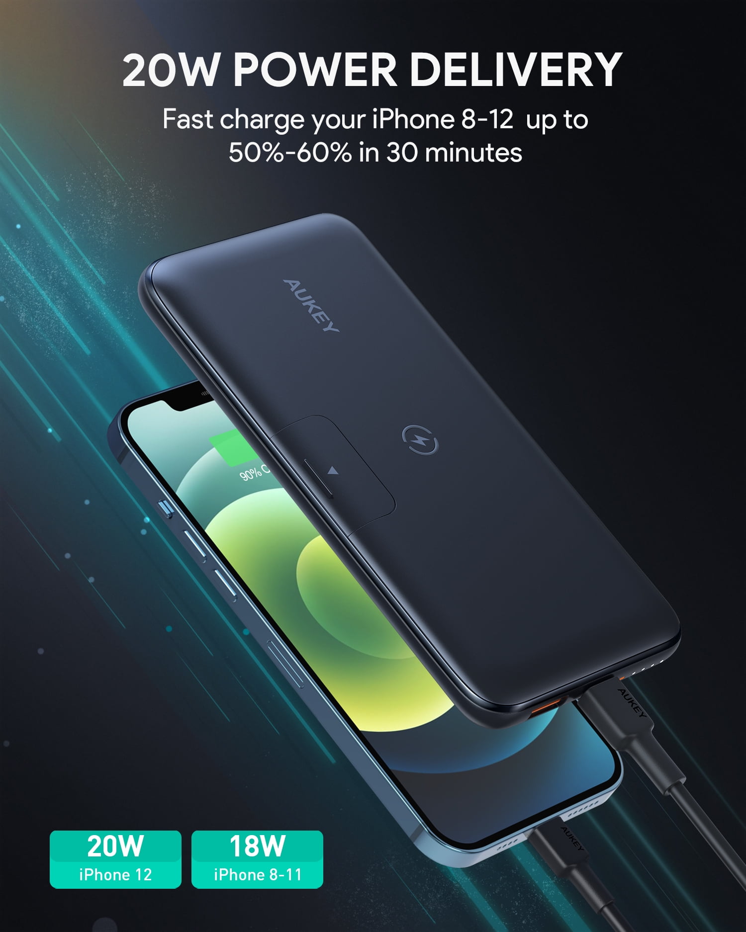 AUKEY 10000mAh Wireless Power Bank with Stand