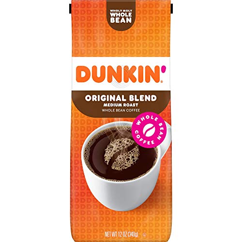 Dunkin' Original Medium Roast Whole Bean Coffee, 12oz, Pack of 6