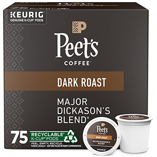 Peet's Coffee Dark Roast K-Cup Pods - Major Dickason's Blend, 75 Count