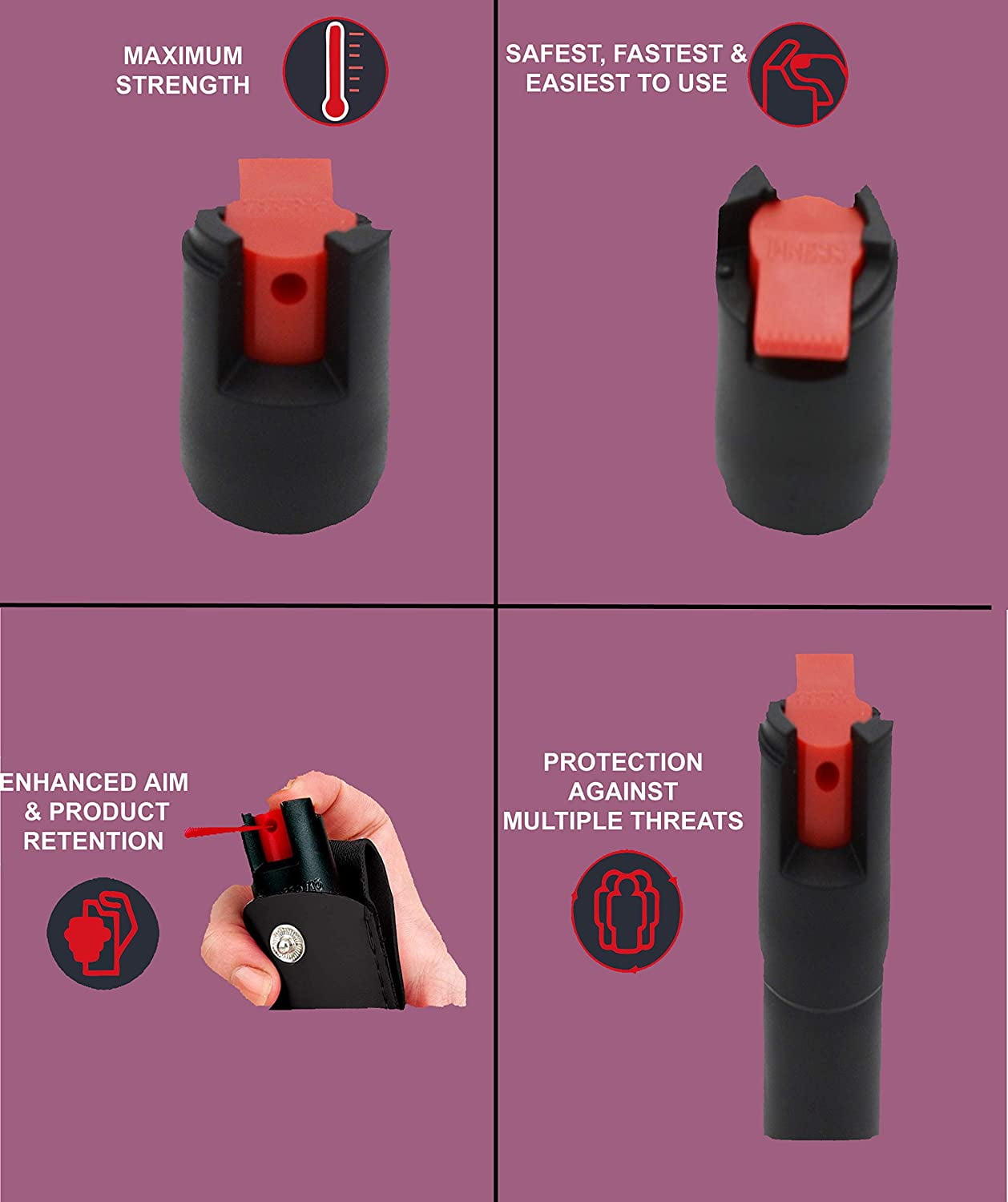 Compact FIGHTSENSE Self Defense Pepper Spray - Maximum Strength