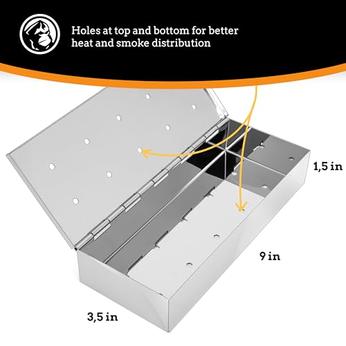 Stainless Steel Smoker Box for Gas/Charcoal Grills