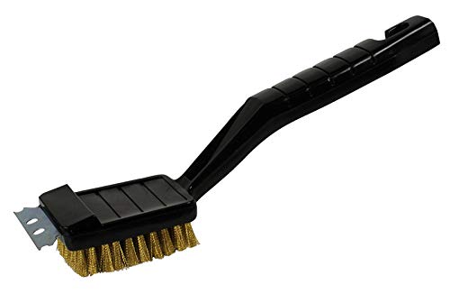 Black Grill Scrub Brush with Scraper - Crimped Bristles