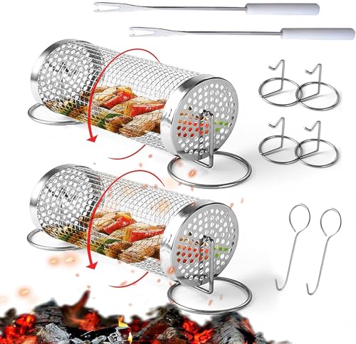 Stainless Steel Outdoor Grill Baskets - Large Set