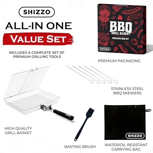 Large Stainless Steel Grill Basket for Outdoor BBQ