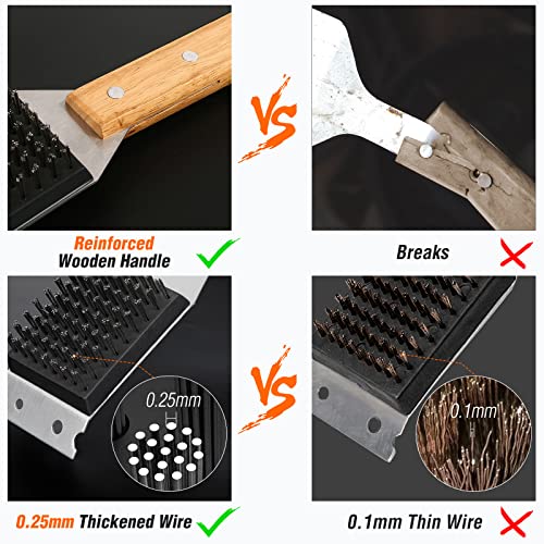 Durable Grill Brush with Extra Stainless Steel Bristles