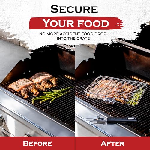 Large Stainless Steel Grill Basket for Outdoor BBQ